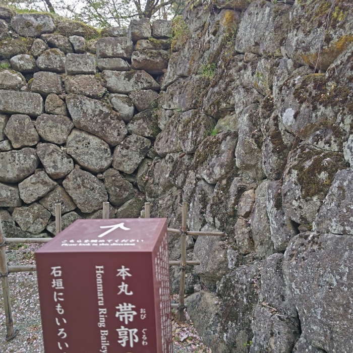 本丸　帯郭(おびぐるわ)の石垣